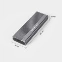 Qoltec Aluminiowa Obudowa | Kieszeń na dysk SSD M.2 | SATA | NGFF | USB-C | Super speed | 2TB | Szary
