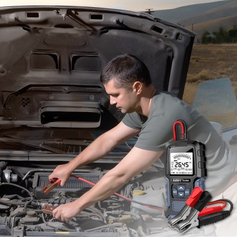 Qoltec Cyfrowy tester akumulatora z wyświetlaczem LCD | 12V | 24V | 3Ah-250Ah