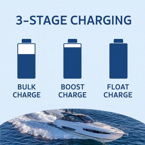 Qoltec Inteligentna profesjonalna ładowarka Monolith do akumulatorów LiFePO4 AGM GEL SLA | 40A | 12V