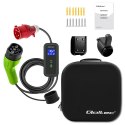 Qoltec Mobilna ładowarka do samochodu elektrycznego EV z regulacją 2w1 Typ2 | 11kW | Wi-fi | LCD | 3 fazy | Przenośna | Wallbox 