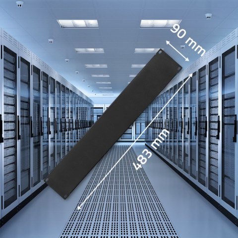 Qoltec Solidny stalowy Panel zaślepiający do szaf RACK 19" | 2U