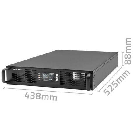 Qoltec Zasilacz awaryjny UPS do RACK | 3kVA | 3000W | Power Factor 1.0 | LCD | EPO | USB | On-line