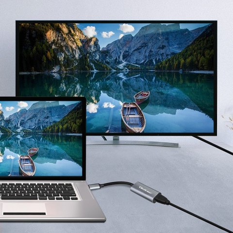 Qoltec Adapter Aluminiowa Przejściówka USB-C 3.1 MHL na HDMI 4K | 60Hz | 32AWG do Laptop Smartfon