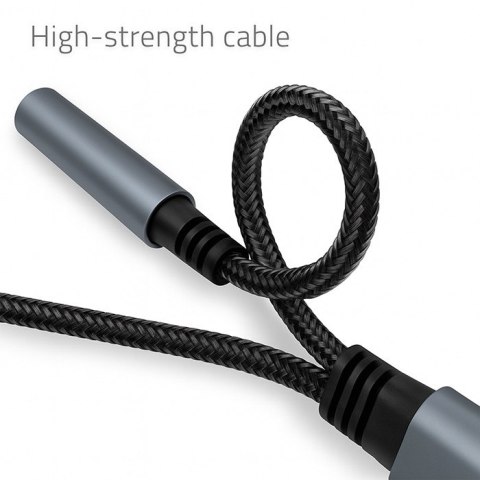 Qoltec Adapter przejściówka 2w1 USB-C | USB-C | Jack 3.5mm | PD 15W | 10cm | Aluminium