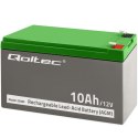 Qoltec Akumulator AGM | 12V | 10Ah | Bezobsługowy | Wydajny | LongLife | do UPS, security