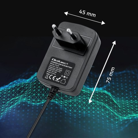 Qoltec Automatyczna ładowarka do akumulatora AGM GEL STD 6V | 1A | Prostownik z sygnalizatorem LED