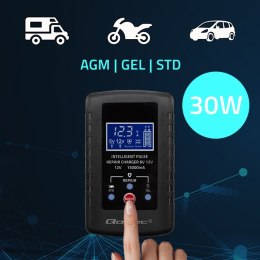 Qoltec Automatyczna ładowarka do akumulatora AGM GEL STD 6V/12V| 2A | Prostownik z funkcją naprawy i wyświetlaczem LED