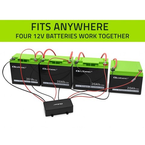 Qoltec Balanser napięcia 48V do akumulatorów 4 x 12V | 10A | LiFePO4 AGM GEL