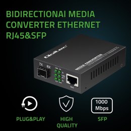 Qoltec Dwukierunkowy Media Konwerter SWITCH Ethernet 1x RJ45 1x SFP| 1000Mb/s | 5V