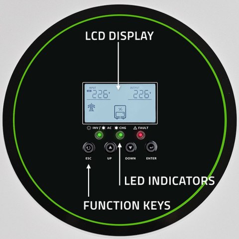 Qoltec Hybrydowy inwerter solarny Off-Grid 11000W | 160A | 48V | MPPT | BMS | Sinus | opcja Wi-Fi | Power Factor 1.0