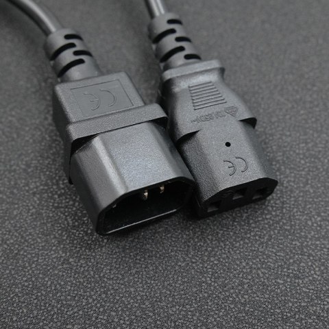 Qoltec Kabel zasilający do UPS | IEC C13/C14 | 3x0.75mm² | 1m