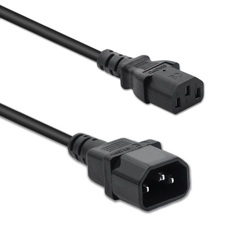 Qoltec Kabel zasilający do UPS | IEC C13/C14 | 3x1.0mm² | 1.5m