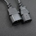 Qoltec Kabel zasilający do UPS | IEC C13/C14 | 3x1.0mm² | 1.5m