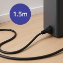 Qoltec Kabel zasilający kątowy SCHUKO | IEC C5 | Koniczynka | 3x1.0mm² | 1.5m