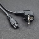 Qoltec Kabel zasilający kątowy SCHUKO | IEC C5 | Koniczynka | 3x1.0mm² | 1.5m