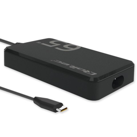 Qoltec Ładowarka sieciowa 65W GaN Super Fast SLIM | PD | 5-20V | 3.25A | USB-C 3.1 | Laptop | MacBook | Smartfon | + kabel