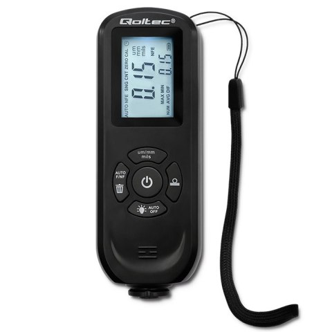 Qoltec Miernik grubości lakieru z podświetlanym bocznym wyświetlaczem LCD | 0 ~ 2000um