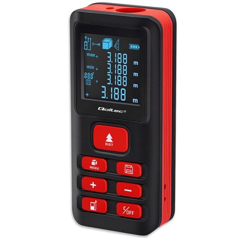 Qoltec Precyzyjny cyfrowy dalmierz laserowy z elektroniczną poziomicą | podświetlany LCD | 120m