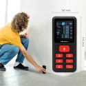 Qoltec Precyzyjny cyfrowy dalmierz laserowy z elektroniczną poziomicą | podświetlany LCD | 120m
