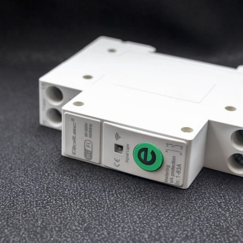 Qoltec Przekaźnik 63A na szynę DIN z licznikiem energii elektrycznej | eWeLink od Sonoff | Wi-Fi | Dioda LED