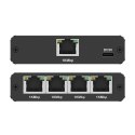 Qoltec Rozdzielacz Splitter Ethernet mini SWITCH 1x4 RJ45 | 1000Mb/s | USB-C | Aluminium