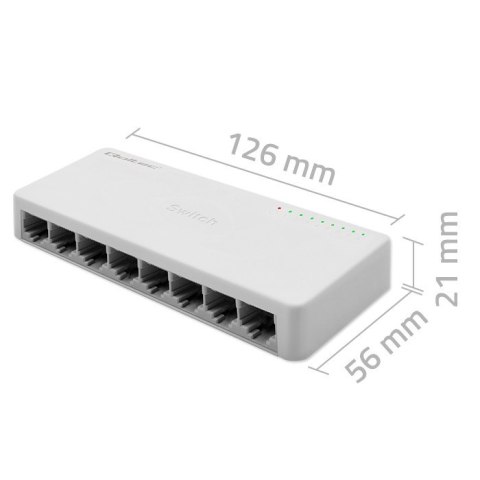 Qoltec SWITCH Przełącznik sieciowy 8 x port RJ45 | 1000Mbps | Fast Ethernet | LAN