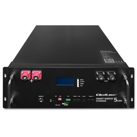 Qoltec Stabilny Magazyn energii LiFePO4 do RACK | 5.12kWh | 51.2V | 100Ah | BMS | LCD