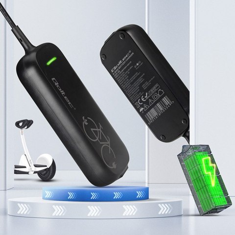 Qoltec Szybka Ładowarka do roweru skutera elektrycznego XIAOMI 36V | 42V | 2A | 8.0*8.0mm+pin | wodoodporna +kabel zasilający