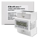 Qoltec Trójfazowy elektroniczny licznik | miernik zużycia energii na szynę DIN | 400V | 100A | LCD | 4P