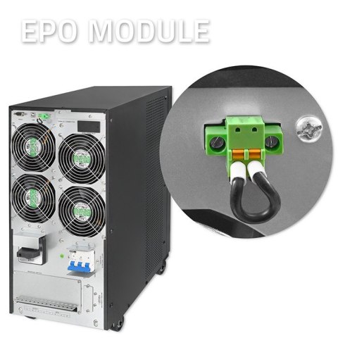Qoltec Zasilacz awaryjny UPS 3-fazowy | 20kVA | 20kW | LCD | EPO | USB | Power factor 1.0