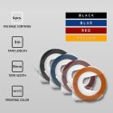 Qoltec Zastaw 4 Taśm 3D do wytłaczarki DYMO Omega | 9mm*3m | 4 kolory | samoprzylepna