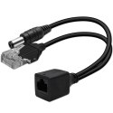 Qoltec Adapter zasilania PoE | LAN | RJ-45 | 5.5*2.1 mm