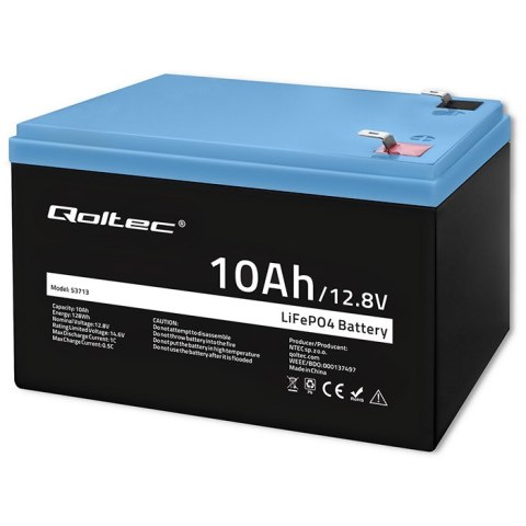 Qoltec Akumulator LiFePO4 Litowo-Żelazowo-Fosforanowy | 12.8V | 10Ah | 128Wh | BMS
