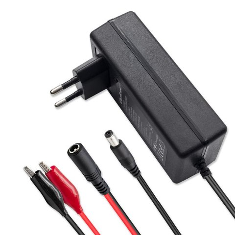 Qoltec Automatyczna ładowarka do akumulatora AGM GEL STD 6V 12V | 1.5A | Prostownik z sygnalizatorem LED