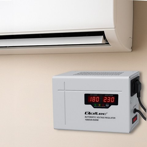 Qoltec Automatyczny Stabilizator napięcia AVR 1000VA | Compact | Toroidalny transformator