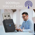Qoltec Bezprzewodowy Ultra szybki mini adapter WiFi 6 | Standard AX | Bluetooth 5.4 | USB | 900Mbps