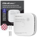 Qoltec Certyfikowany bezprzewodowy Czujnik dymu z baterią | Tuya | Wi-fi | żywotność sensora 10 lat | alarm 85dB | LED