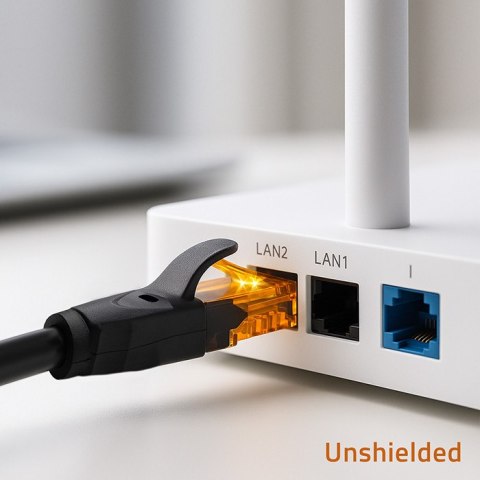 Qoltec Kabel Patchcord UTP | CAT6 | 2 x RJ-45 | High speed 1Gb/s | Pozłacane styki | 10m | czarny