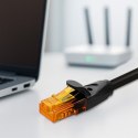 Qoltec Kabel Patchcord UTP | CAT6 | 2 x RJ-45 | High speed 1Gb/s | Pozłacane styki | 10m | czarny