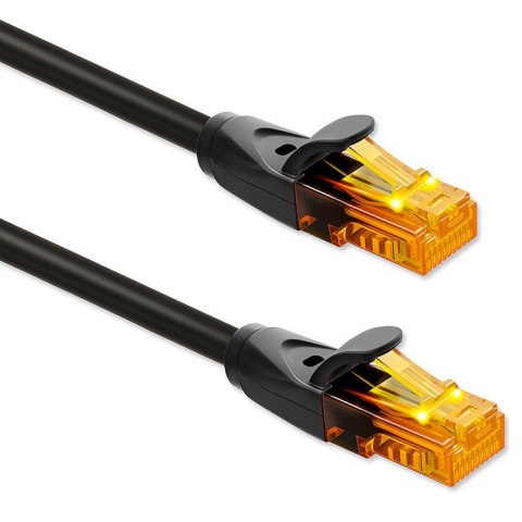 Qoltec Kabel Patchcord UTP | CAT6 | 2 x RJ-45 | High speed 1Gb/s | Pozłacane styki | 30m | czarny