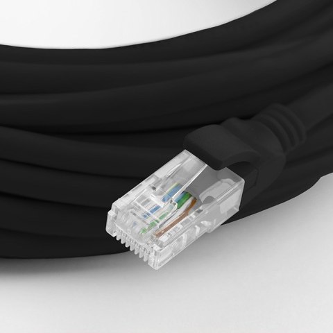 Qoltec Kabel Patchcord sieciowy skrętka UTP | CAT6 | High speed 1Gb/s | LAN | 100m | czarny