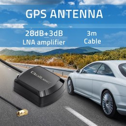 Qoltec Mobilna Antena GPS GLONASS z podstawą magnetyczną | dookólna | 28dBi | 50W | SMA RA