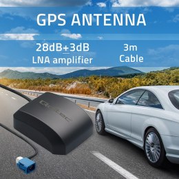 Qoltec Mobilna Antena GPS z podstawą magnetyczną | dookólna | 28dBi | 50W | FAKRA