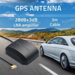 Qoltec Mobilna Antena GPS z podstawą magnetyczną | dookólna | 28dBi | 50W | SMA RA