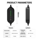 Qoltec Mobilna ładowarka do samochodu elektrycznego EV z regulacją 2w1 Typ2 | 3.5kW | 230V | LCD | LED | 5m