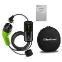 Qoltec Mobilna ładowarka do samochodu elektrycznego EV z regulacją 2w1 Typ2 | 3.5kW | 230V | LCD | Przenośna | 4m