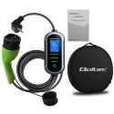 Qoltec Mobilna ładowarka do samochodu elektrycznego EV z regulacją 2w1 Typ2 | 3.5kW | 230V | Wi-fi | TUYA | SMART LIFE | LCD | P