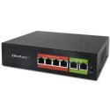 Qoltec Przełącznik sieciowy SWITCH FAST Ethernet PoE | 4x RJ45 | 2x RJ45 Uplink | 65W | 10/100Mb/s
