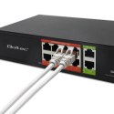 Qoltec Przełącznik sieciowy SWITCH Fast Ethernet PoE | 8x RJ45 | 2x RJ45 Uplink | 120W | 10/100 Mb/s