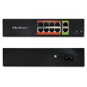 Qoltec Przełącznik sieciowy SWITCH Fast Ethernet PoE | 8x RJ45 | 2x RJ45 Uplink | 120W | 10/100 Mb/s